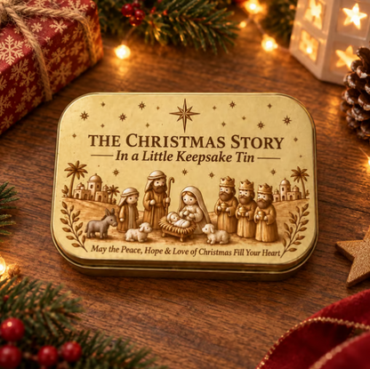 Mini Nativity Scene Set with Storage Box – Hand Painted Christmas Religious Figurines Decoration