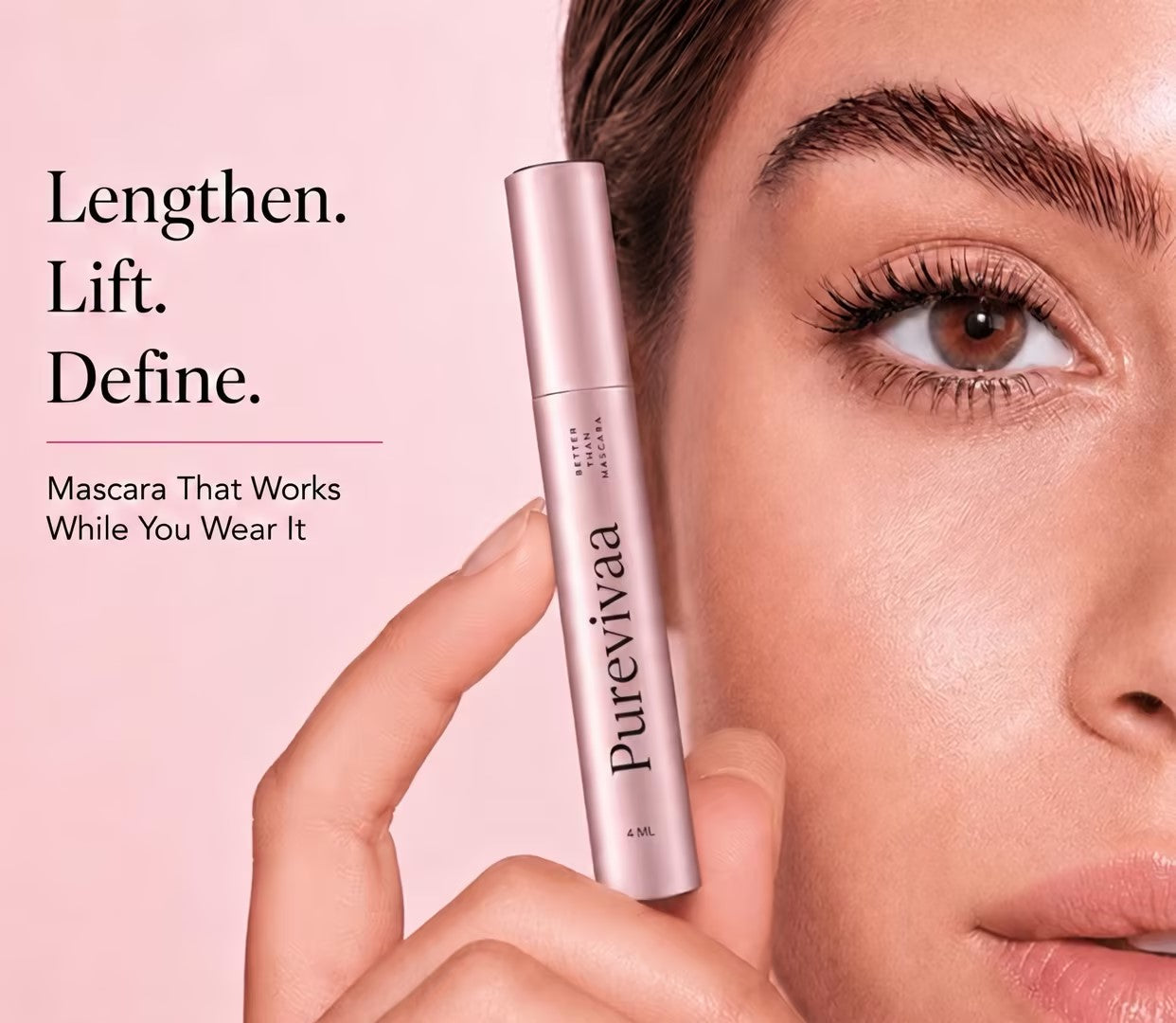 Purevivaa™ Lash Growth Mascara – Clump-Free Volume, Longer-Looking Lift & Lash Conditioning Care