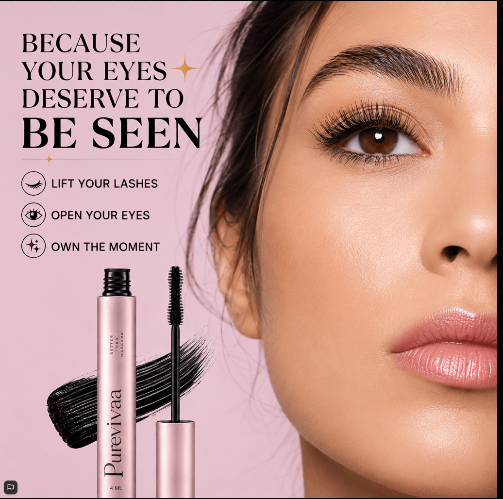 Purevivaa™ Lash Growth Mascara – Clump-Free Volume, Longer-Looking Lift & Lash Conditioning Care