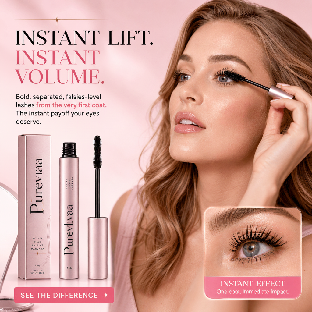 Purevivaa™ Lash Growth Mascara – Clump-Free Volume, Longer-Looking Lift & Lash Conditioning Care